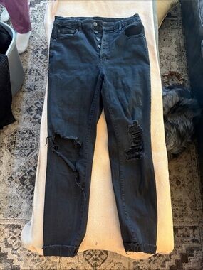 Aeropostale Black Ripped Straight Leg Jeans